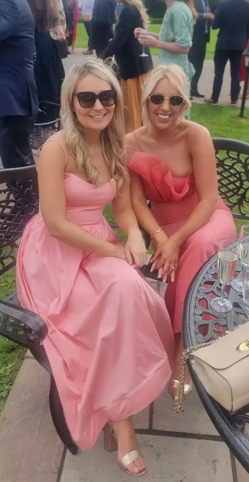 Aje Flame Crop Top and Mary Column Maxi Skirt Set in Guava Pink Size 10 for rent on The Volte - main image