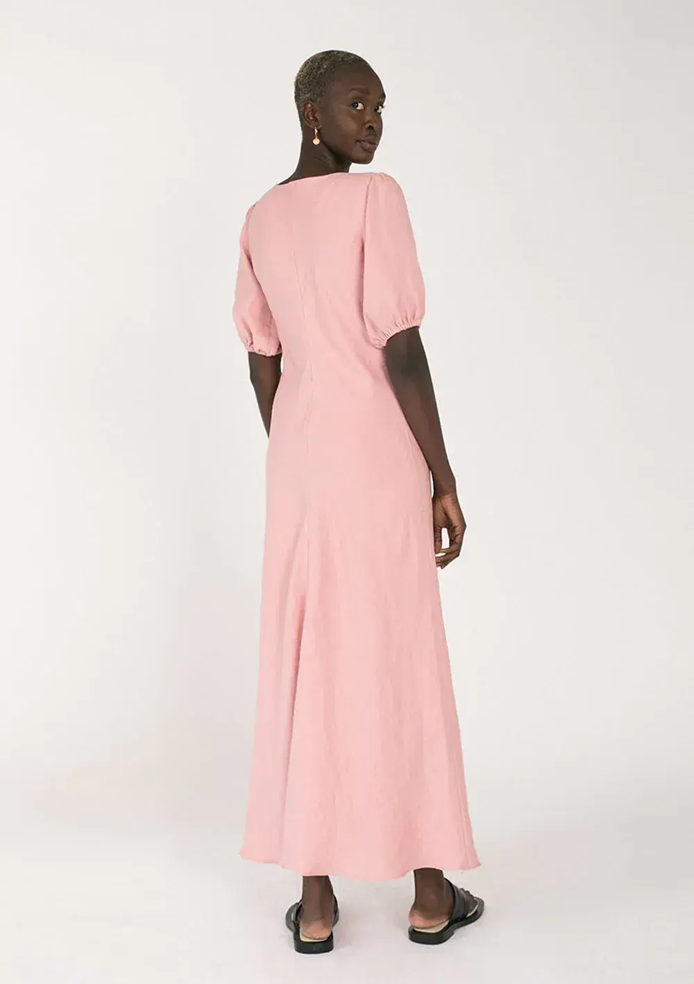 Jillian Boustred Linen Dress Pink Size 16 - Image 5