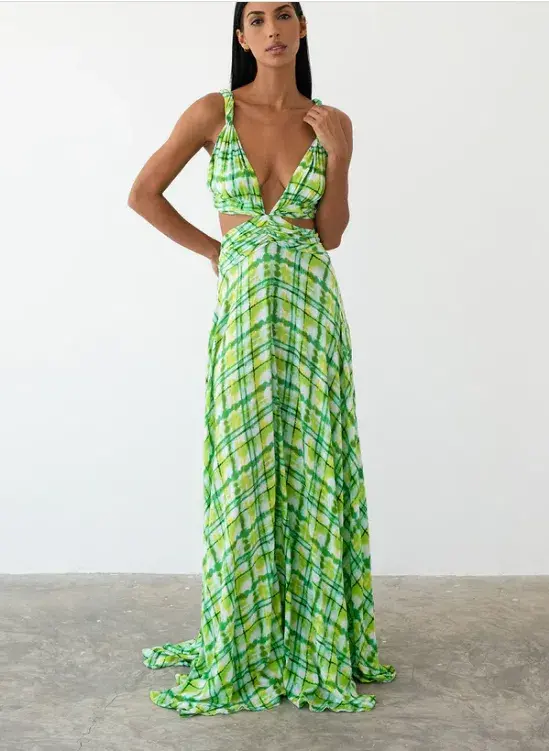 Le Salty Label Skylar Gown Green Multi Size M / AU 10 / medium - Image 3