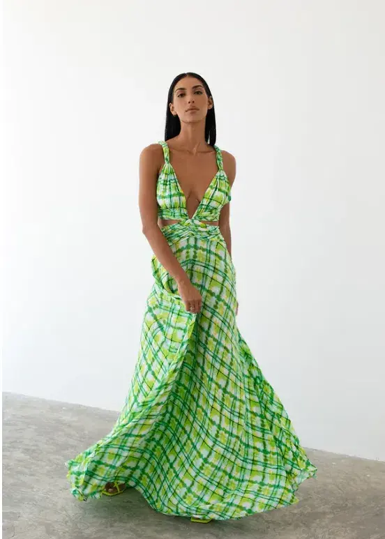 Le Salty Label Skylar Gown Green Multi Size M / AU 10 / medium - Image 1