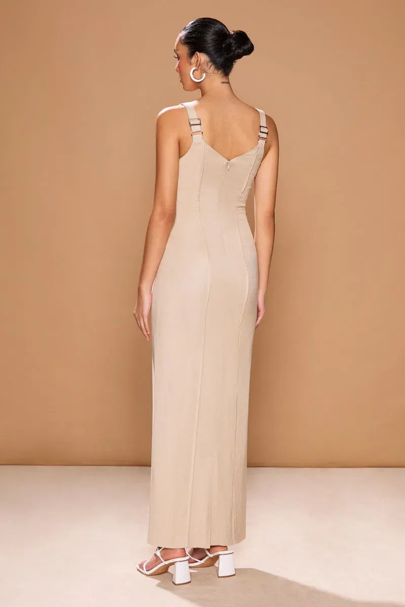Sonya Moda Amar Dress in Natural Beige Size 6 for rent on The Volte - main image