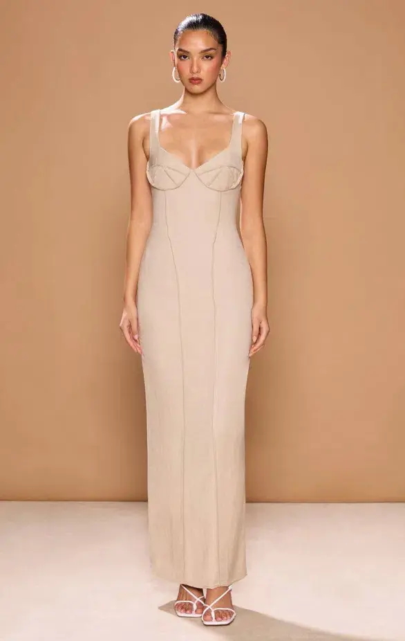 Sonya Moda Amar Dress in Natural Beige Size 6 for rent on The Volte - main image