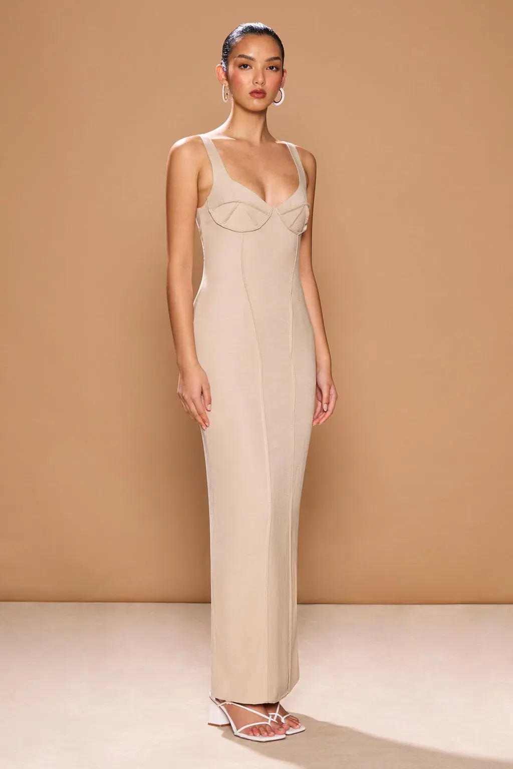 Sonya Moda Amar Dress in Natural Beige Size 6 for rent on The Volte - main image