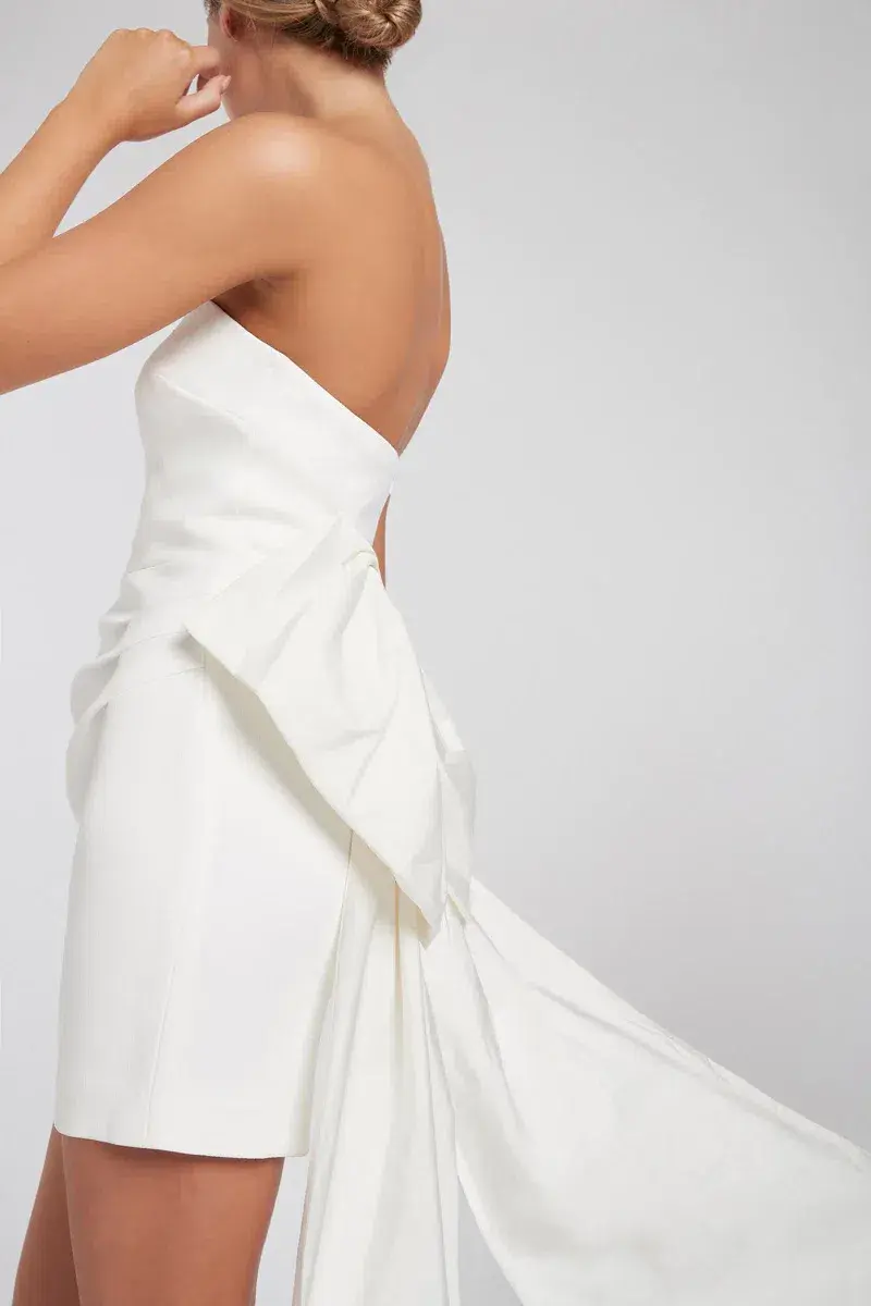Rebecca Vallance Madeline Strapless Mini White Size 8 - Image 5
