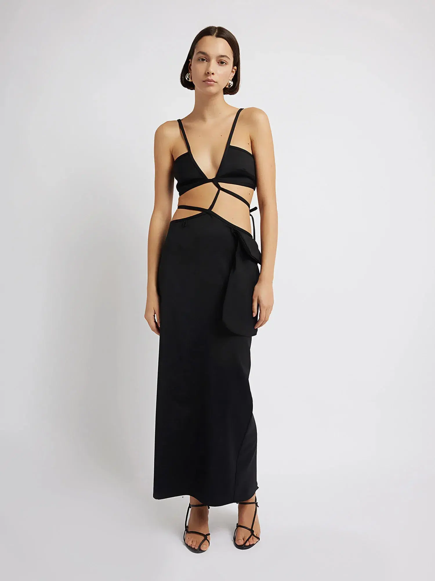 Christopher Esber Cross Bandeau Tie Dress Black Size 6 - Image 1