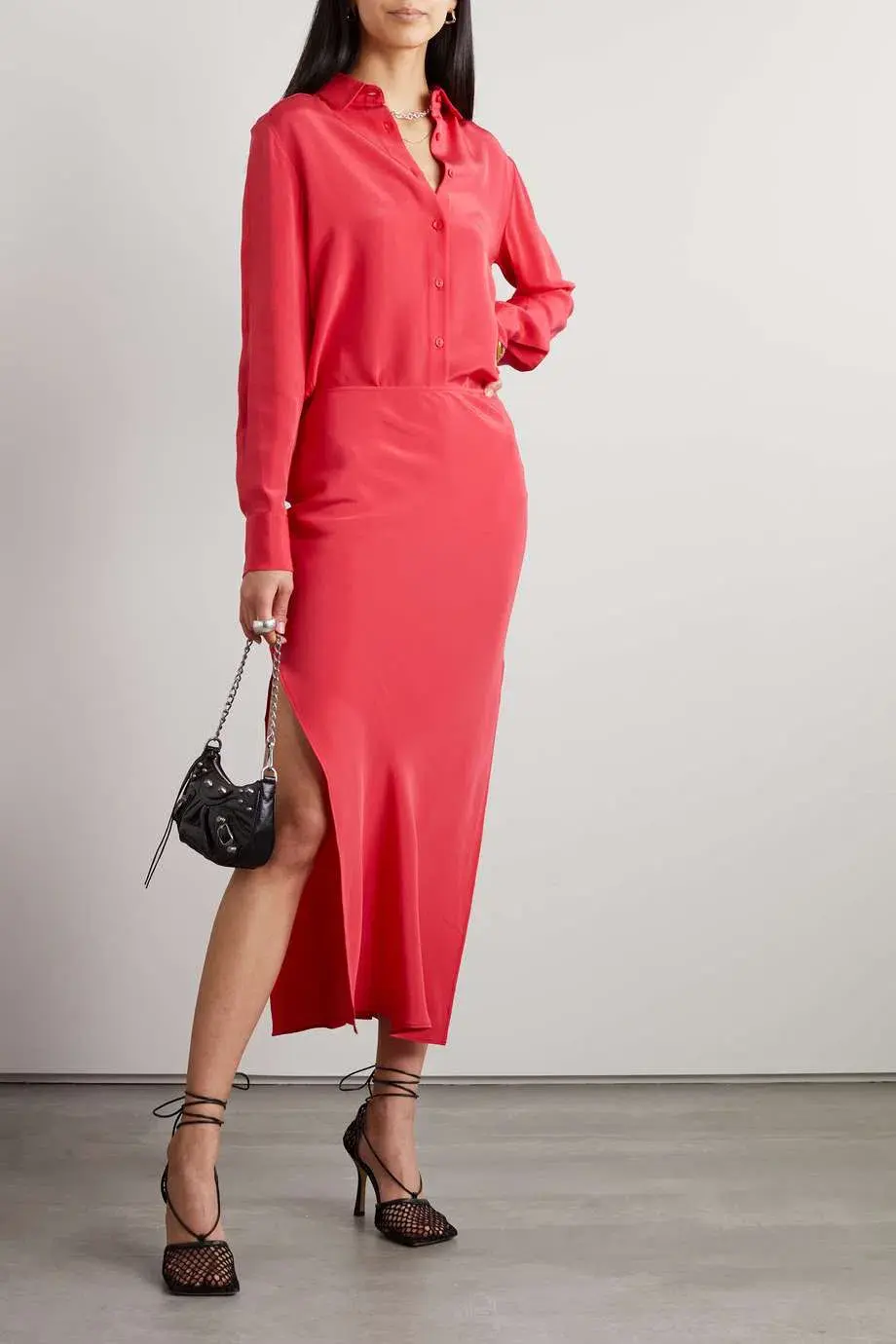 Christopher Esber Button Up Bias Shirt Dress Chilli Size 8 - Image 1