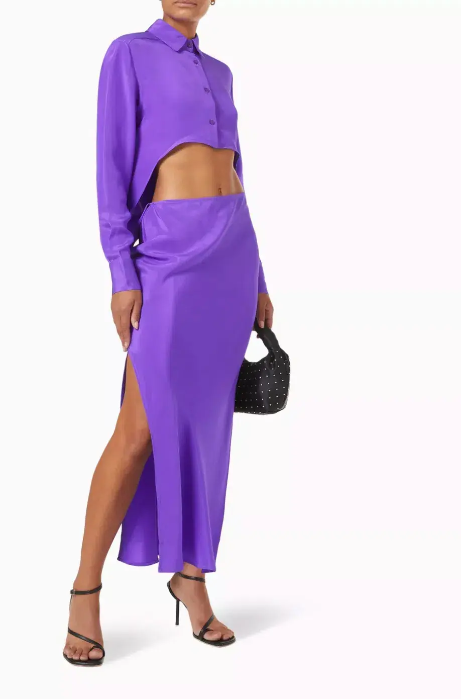 Christopher Esber Arced Button Up Slim Dress Purple Size 8 - Image 1