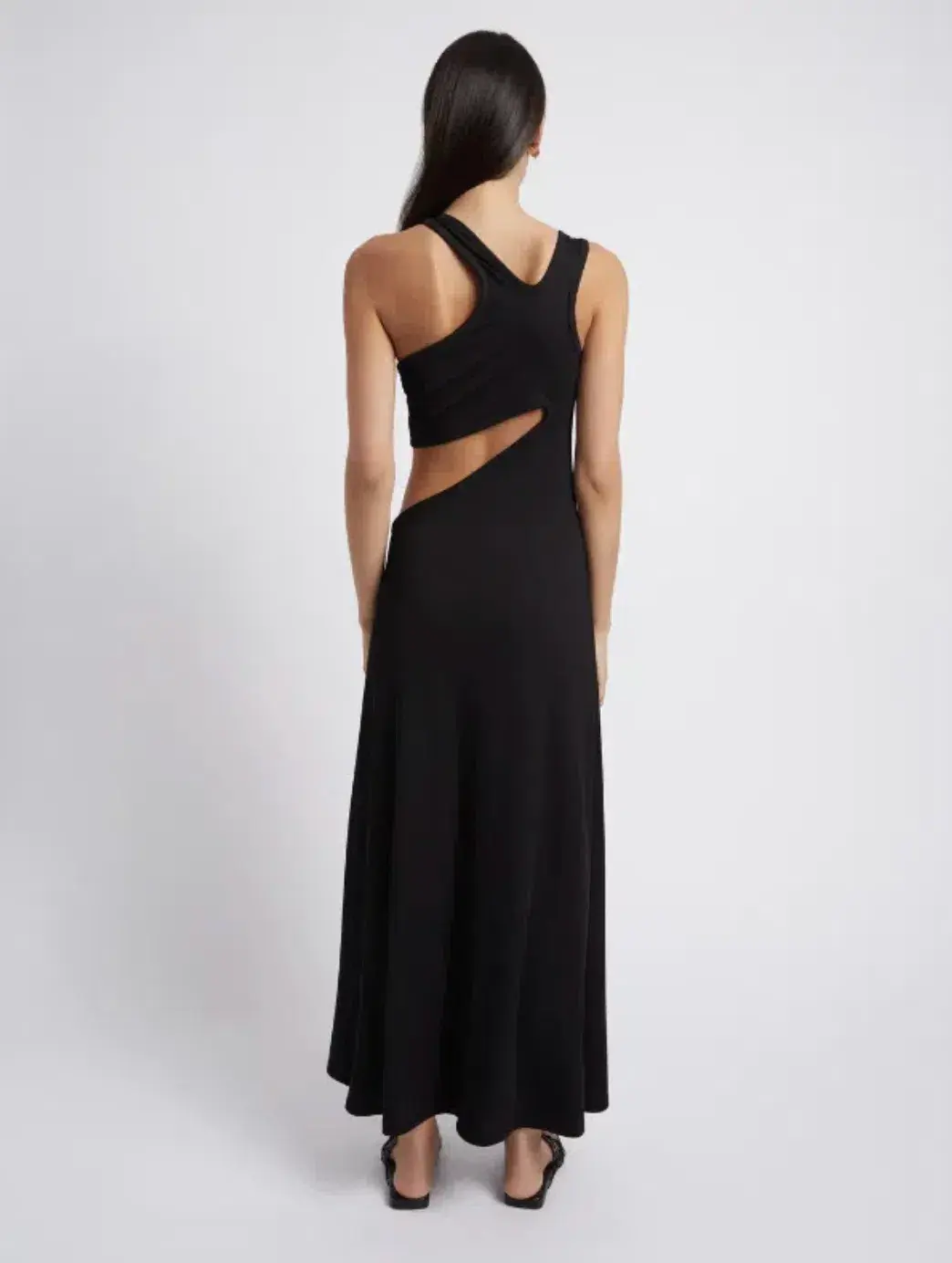 Christopher Esber Underbust Quartz Split Ruched Tank Dress Black Size 12 - Image 3