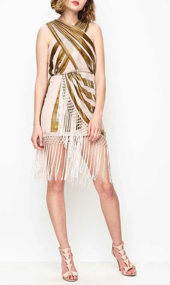 Alice McCall Surrealist Dress Nude/Champagne Size 8 - Image 3