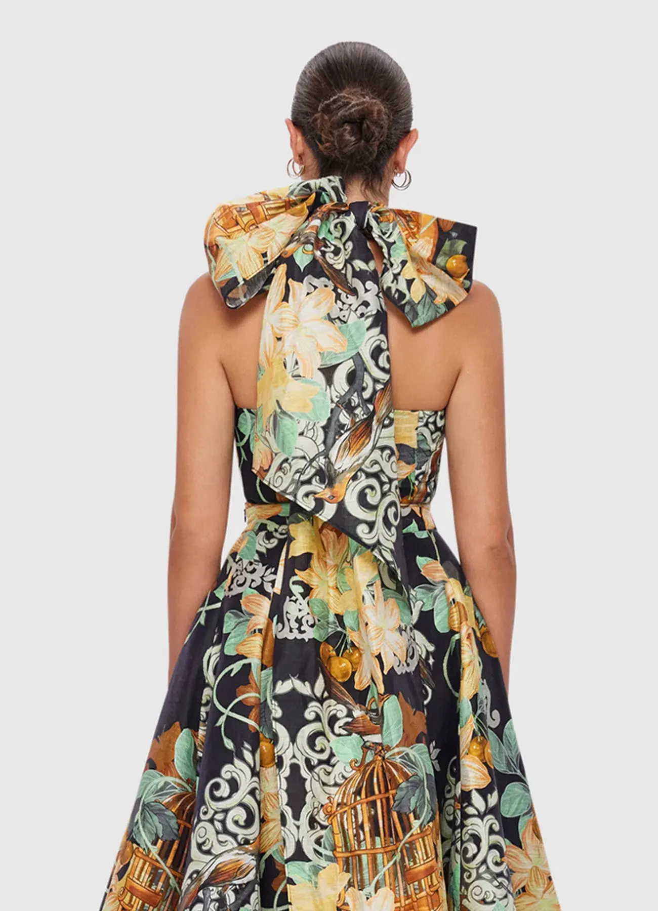 Leo Lin Bridget Halterneck Top and Myla Midi Skirt Azalea Print in Twilight Size 8 - Image 2