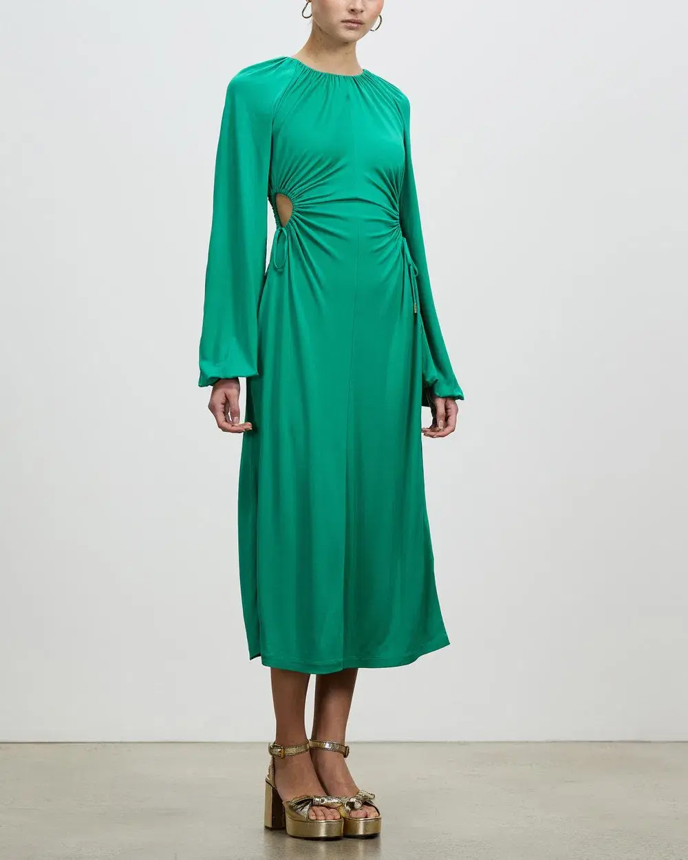 Rebecca Vallance Edie Cut Out Midi Dress Green Size 6 - Image 2