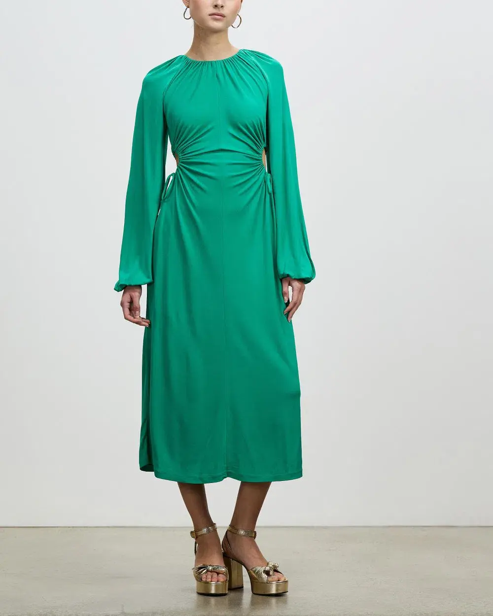 Rebecca Vallance Edie Cut Out Midi Dress Green Size 6 - Image 1