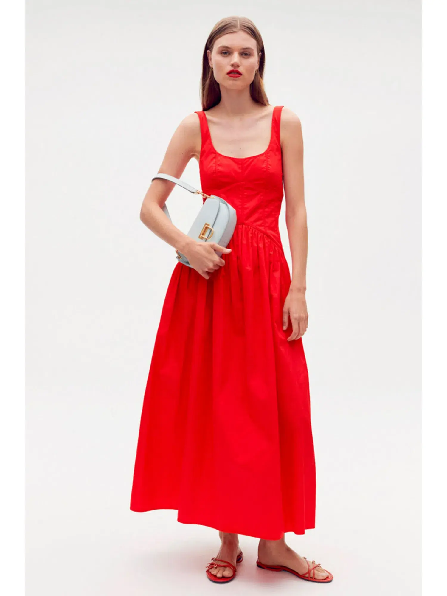 Oroton Tie Back Sundress Red Siz AU 12 - Image 1