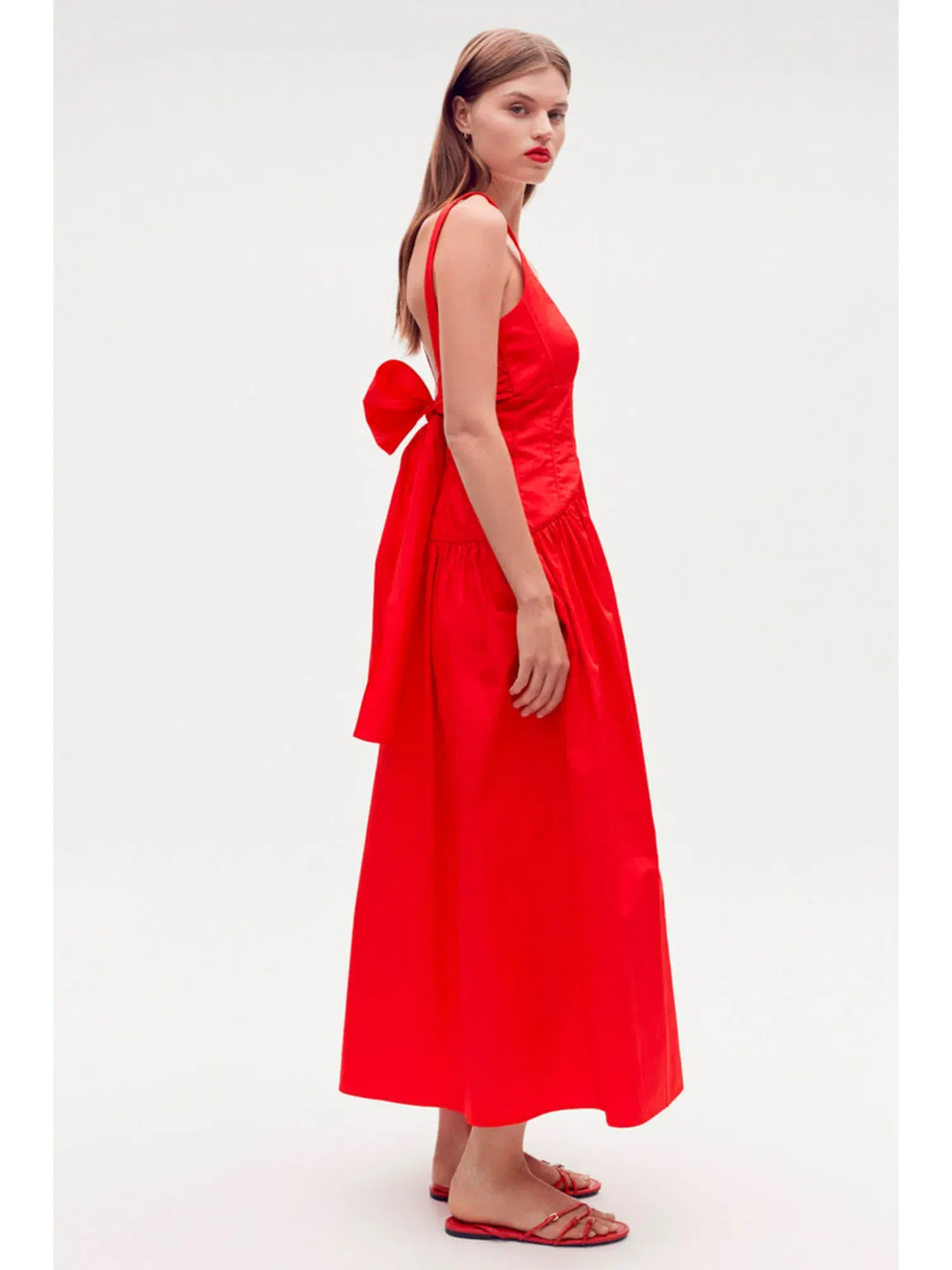 Oroton Tie Back Sundress Red Siz AU 12 - Image 2