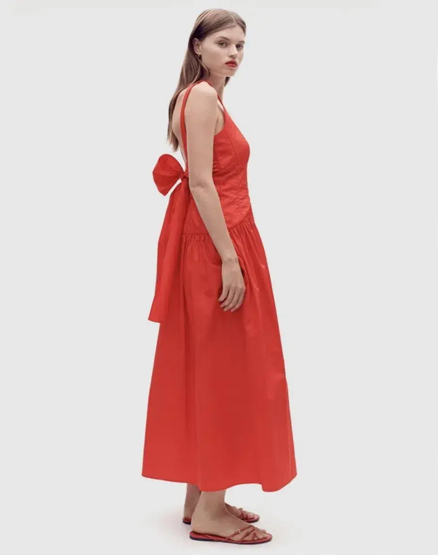 Oroton Tie Back Sundress Red Size 8 - Image 3