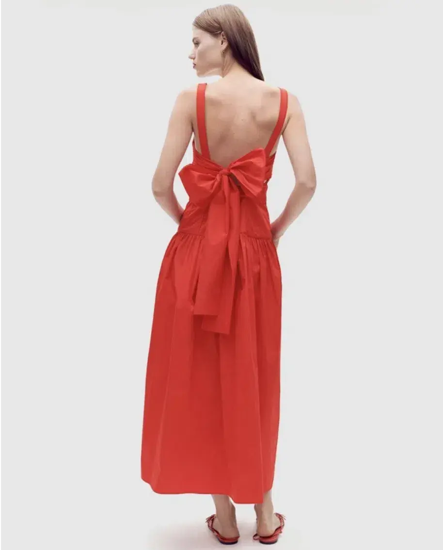 Oroton Tie Back Sundress Red Size 8 - Image 2