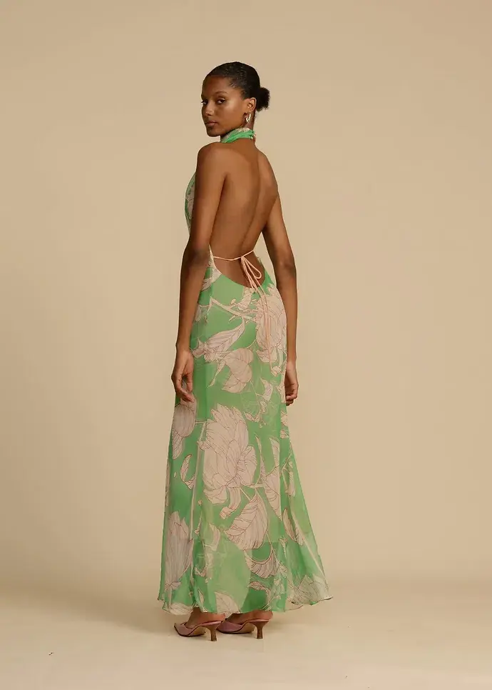 Arcina Ori Josefine Dress Green Floral Size Small/ AU 8 - Image 3