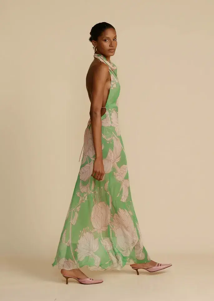 Arcina Ori Josefine Dress Green Floral Size Small/ AU 8 - Image 2