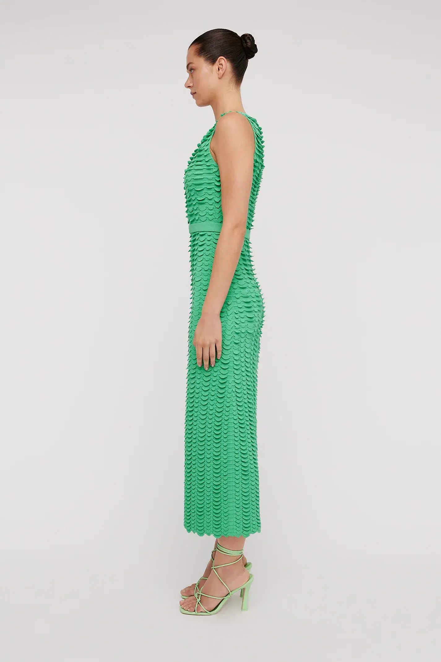 Scanlan Theodore Scallop Stitch Knit Dress Green Size M/ AU 10 - Image 3