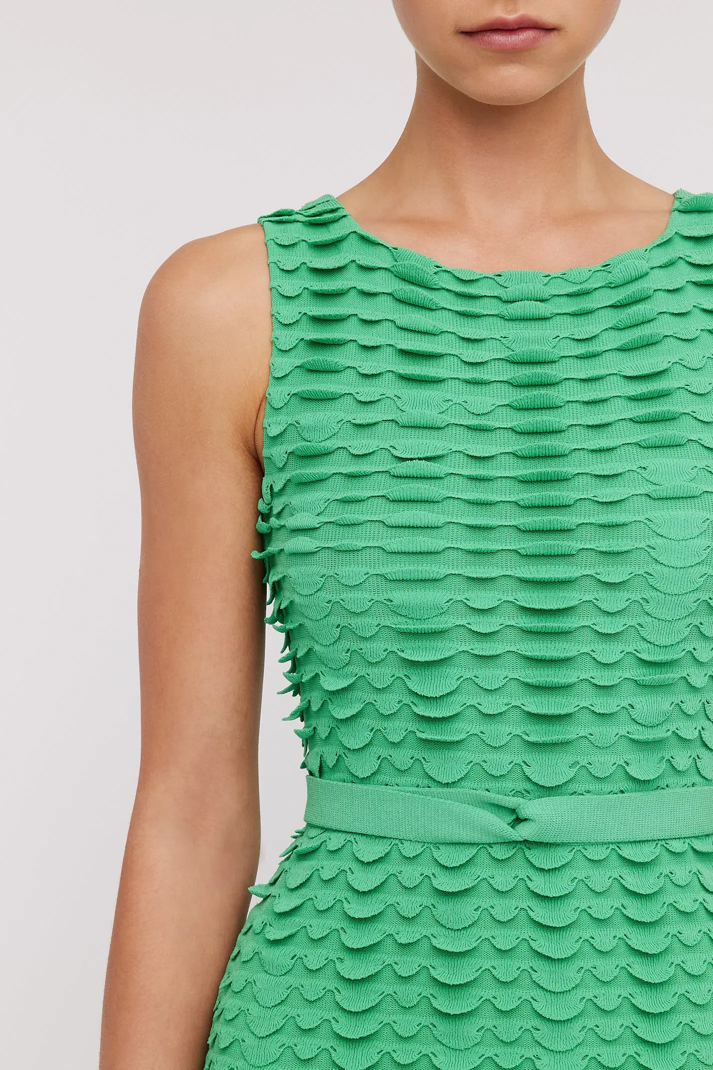 Scanlan Theodore Scallop Stitch Knit Dress Green Size M/ AU 10 - Image 4