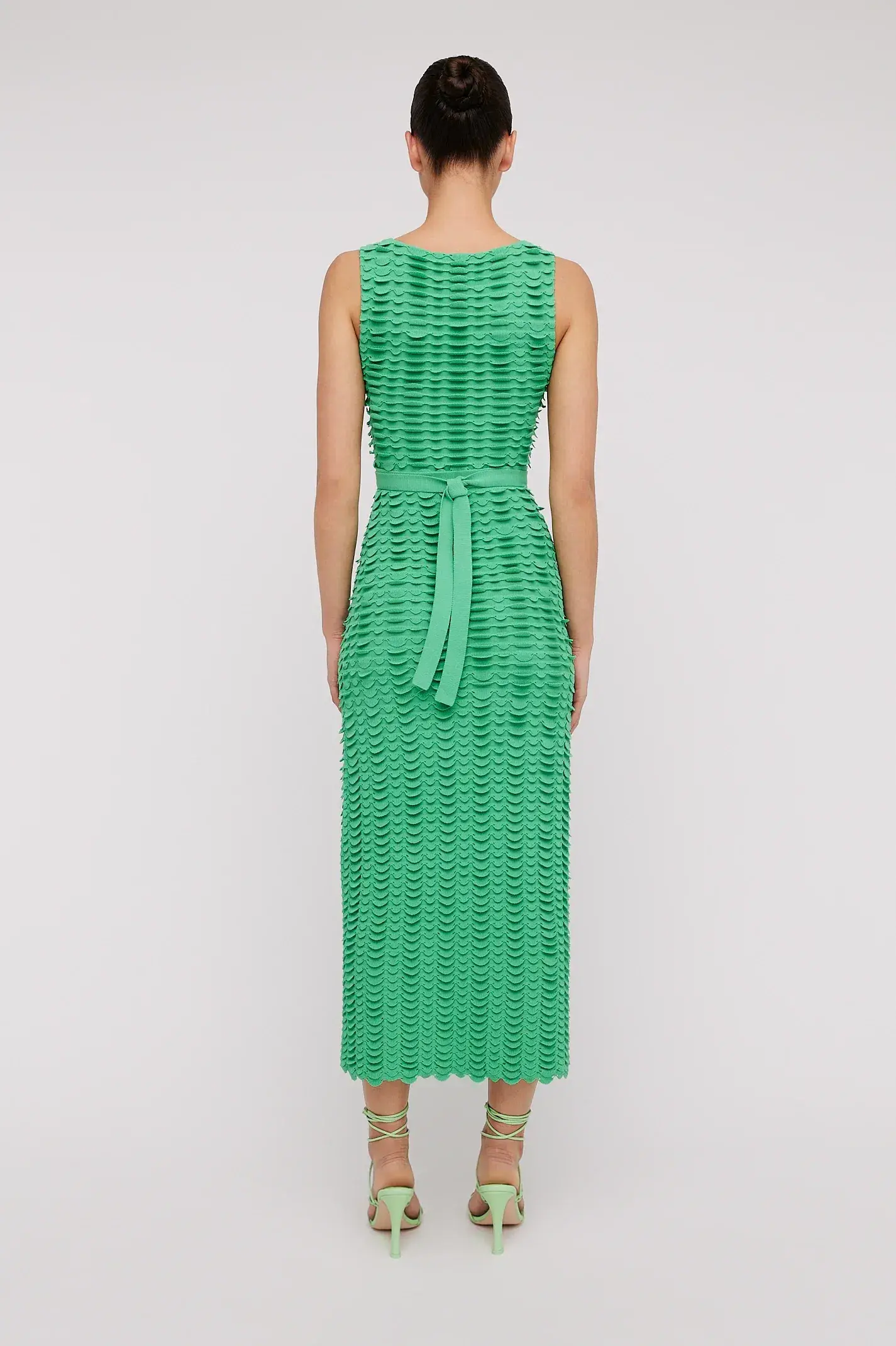 Scanlan Theodore Scallop Stitch Knit Dress Green Size M/ AU 10 - Image 2