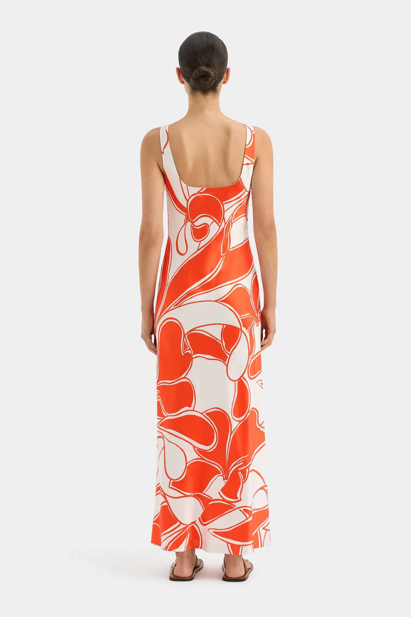 Sir the Label Ramona Twist Bias Dress Orange Print Size 3 / AU 12 - Image 3