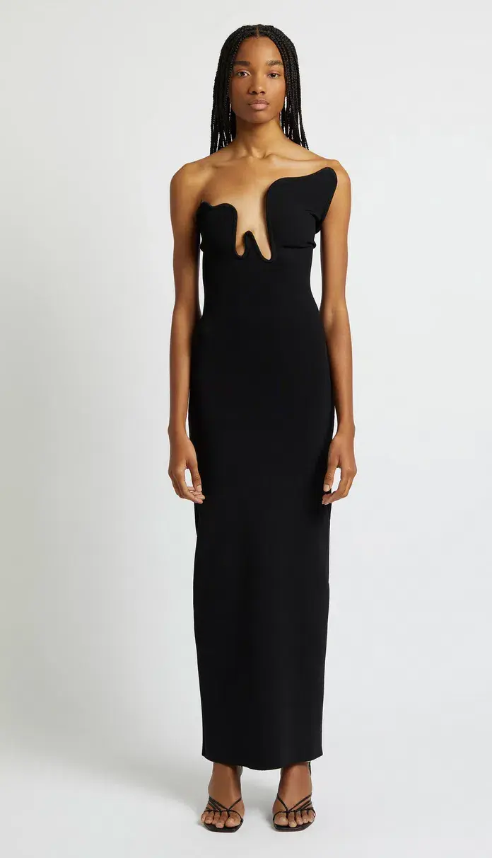 Christopher Esber Salacia Wire Column Strapless Dress Black Size XS / AU 6 for rent on The Volte - main image