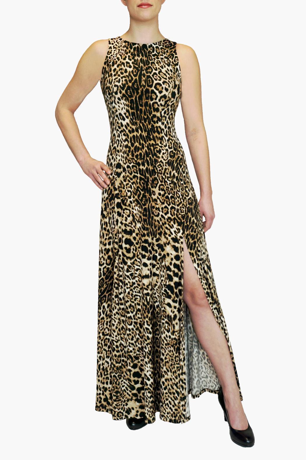 JOSEPH RIBKOFF Leopard print maxi dress for rent on The Volte - main image