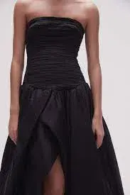 Aje Violette Bubble Hem Maxi Dress Black Size 12 for rent on The Volte - main image