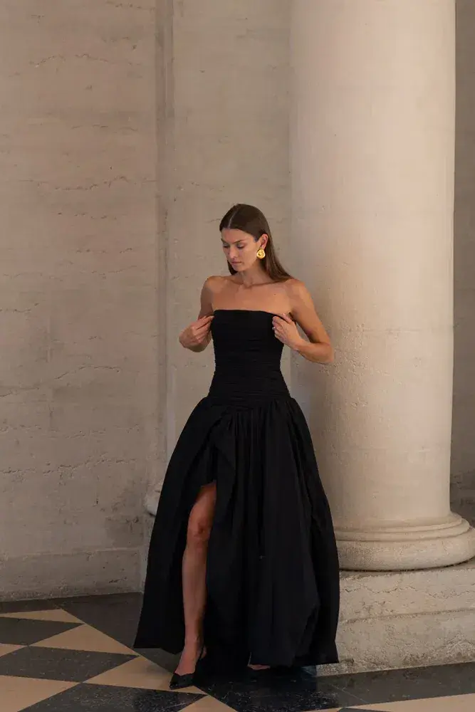 Aje Violette Bubble Hem Maxi Dress Black Size 12 - Image 1