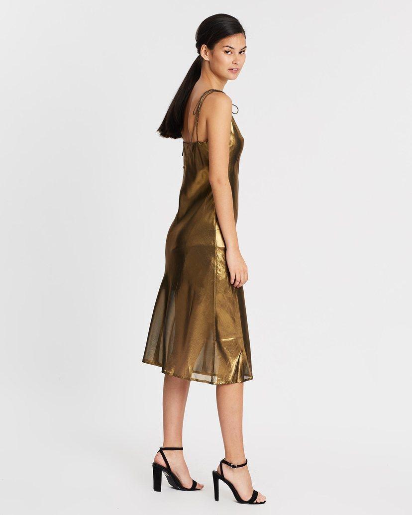 THIRD FORM Mirror Mirror Bias Slip Dress in Brass - Image 2