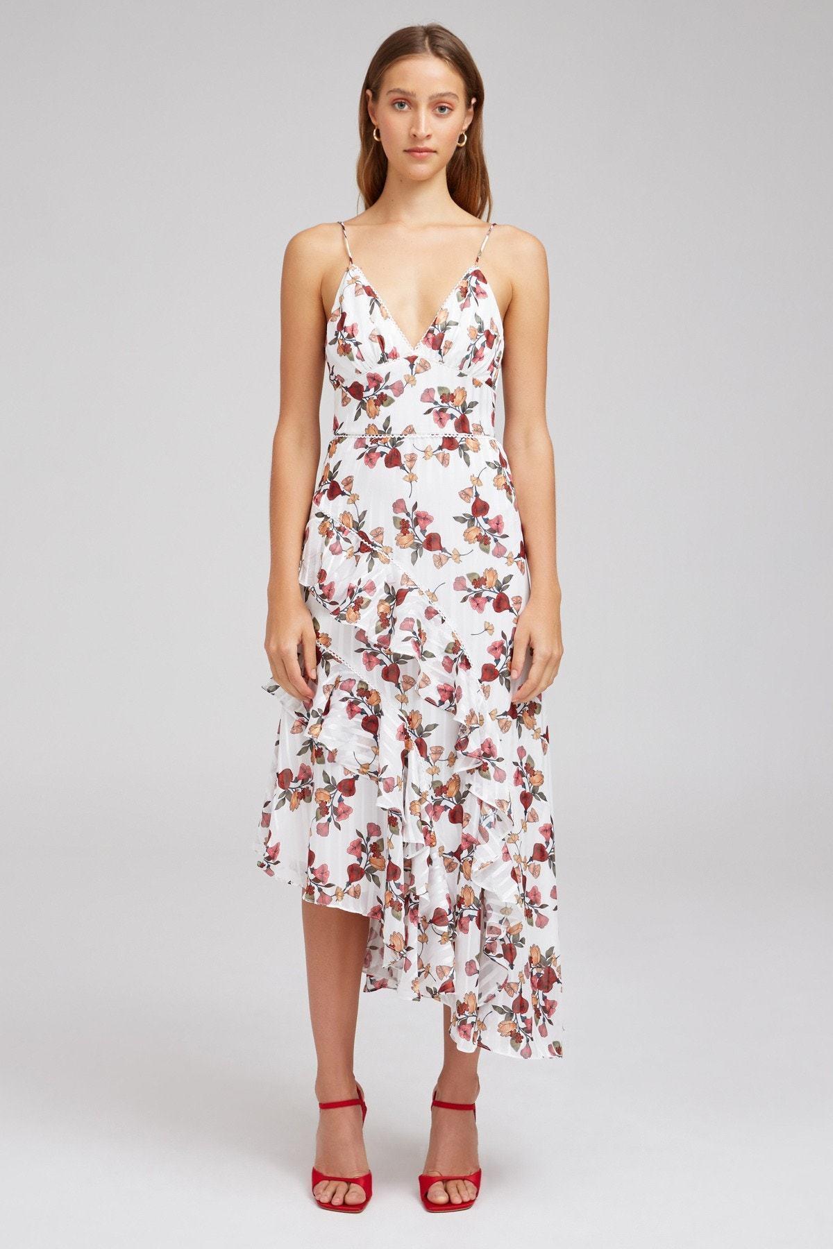 KEEPSAKE Serenity Midi Dress Porcelain Vine - Image 1