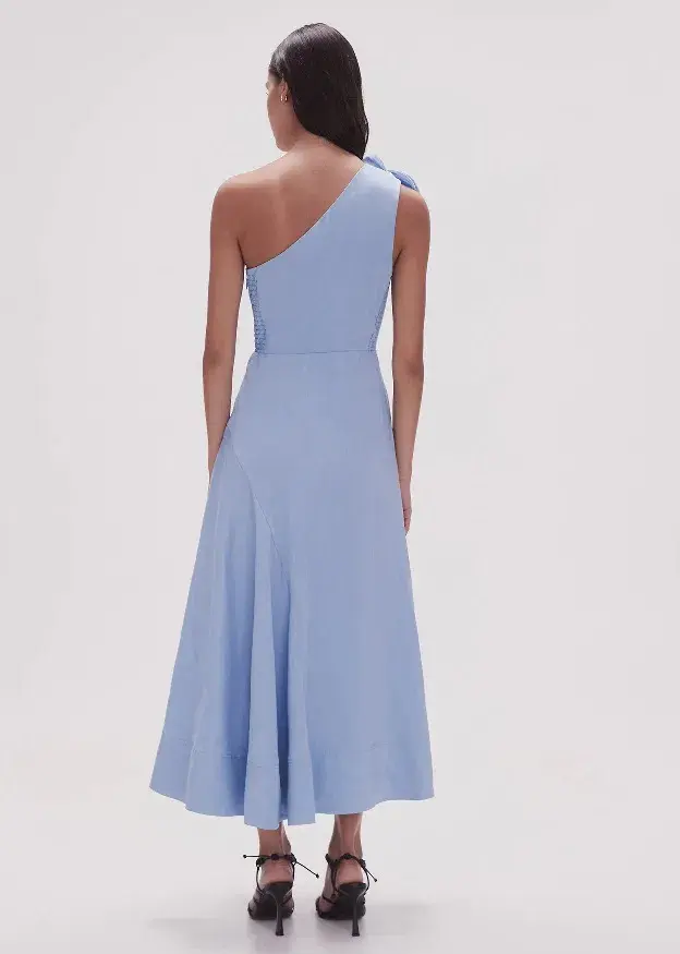 Aje Adelia Ruffle Midi Dress Blue Size 12 - Image 3