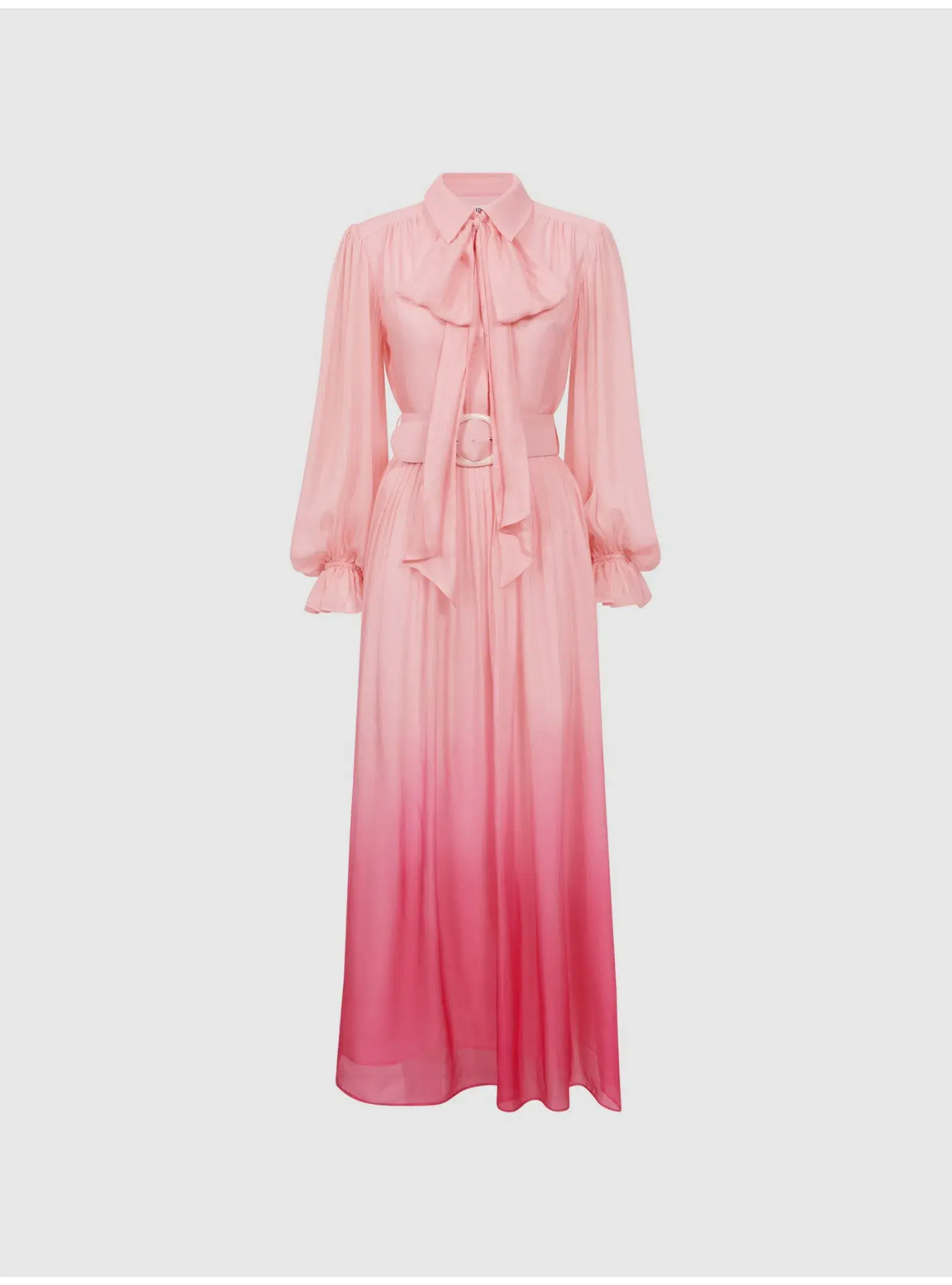 Leo Lin Cassie Tie Neck Midi Dress Ombre Pink Size 12 - Image 5