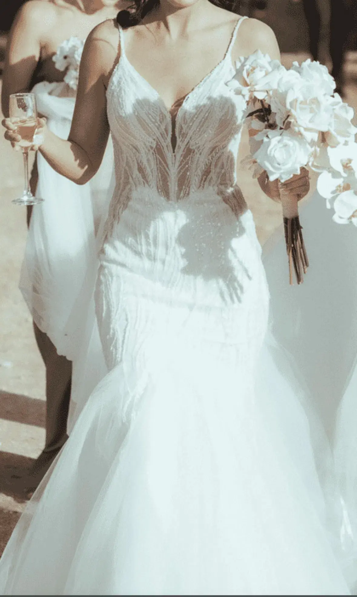 Badgley Mischka Esther Wedding Dress Ivory Size 8  - Image 3