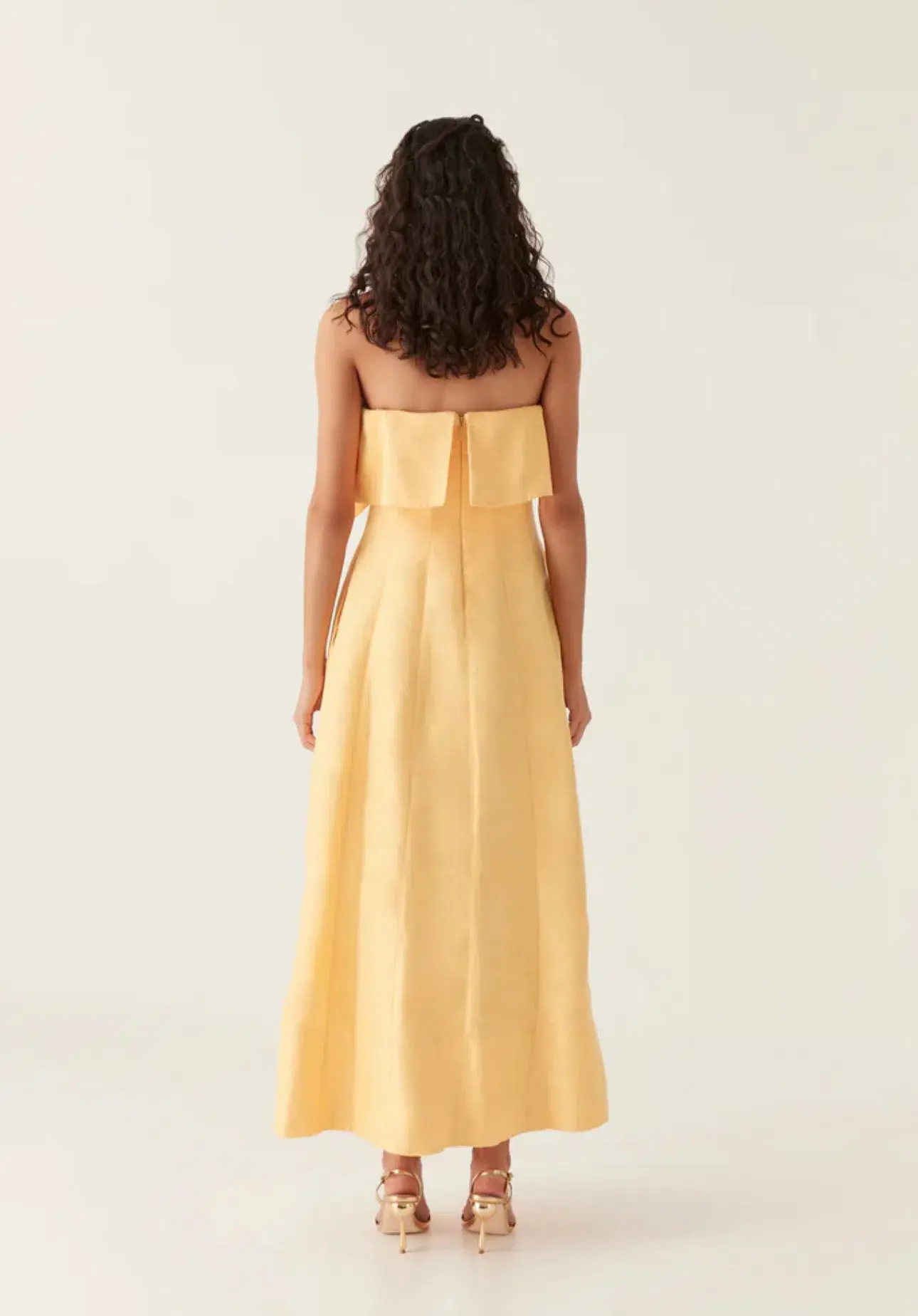 Aje Shallows Strapless Gown Marigold Yellow Size 12 - Image 3