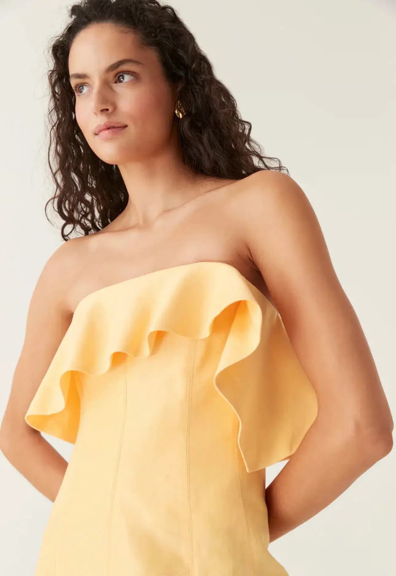 Aje Shallows Strapless Gown Marigold Yellow Size 12 - Image 2