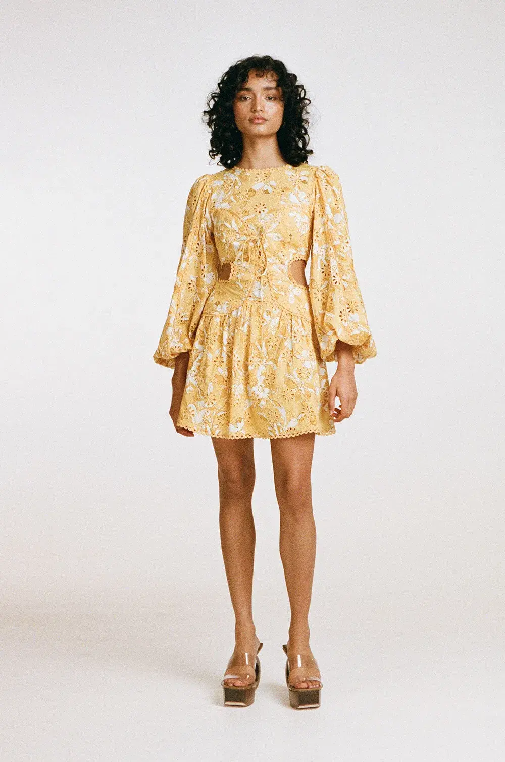Zaco Elysees Mini Dress Yellow Floral Size XS / AU 6  - Image 1