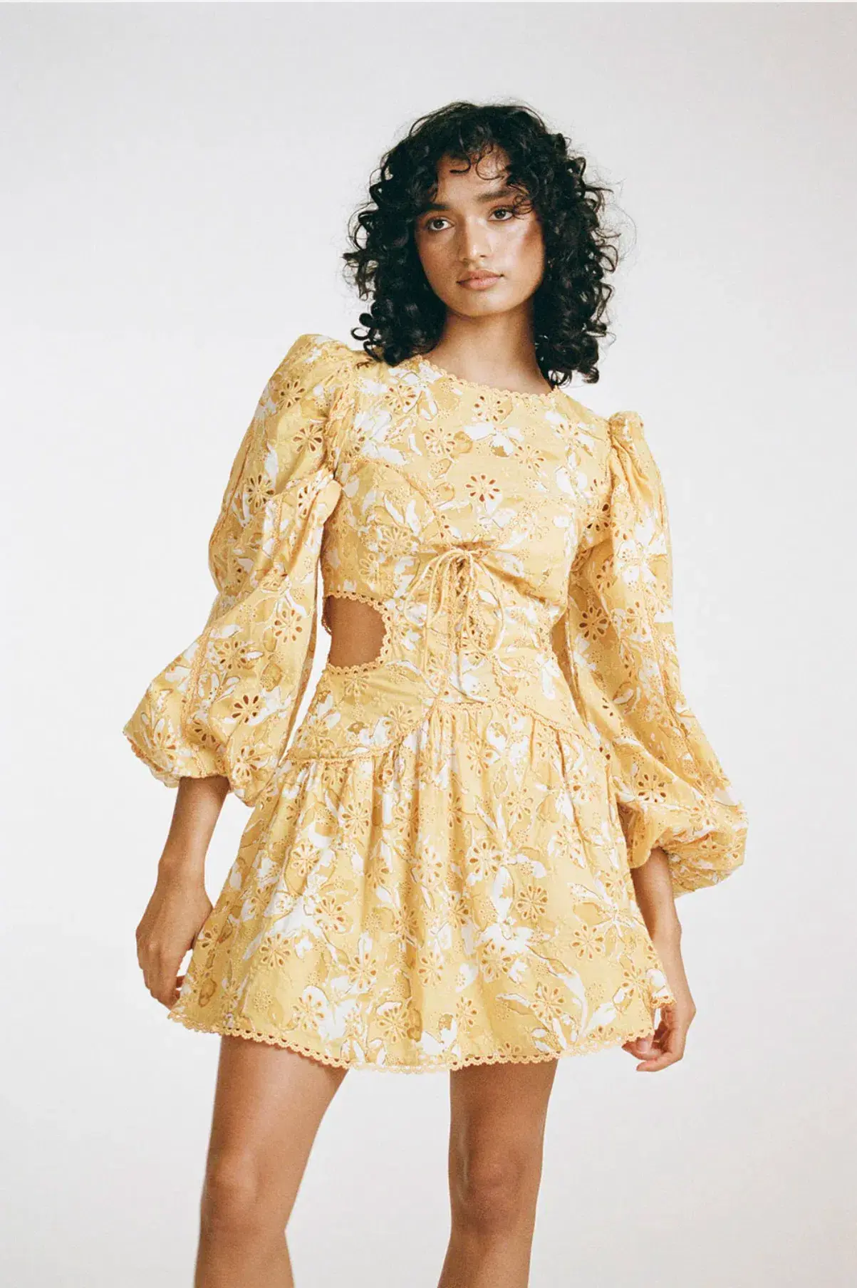 Zaco Elysees Mini Dress Yellow Floral Size XS / AU 6  - Image 2