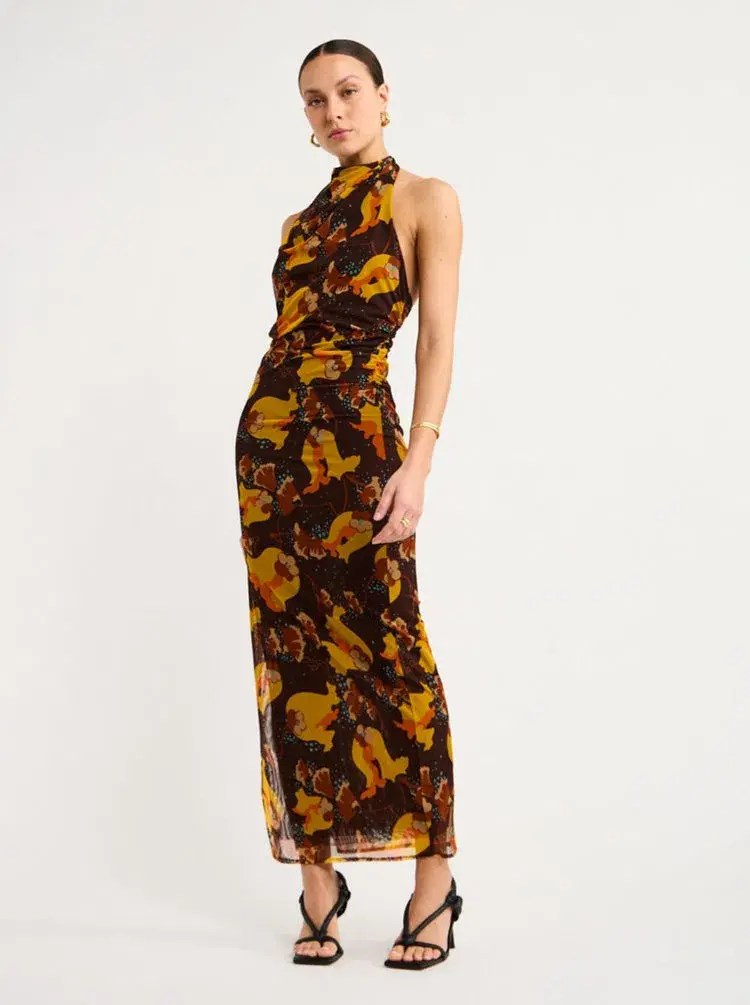 Sir The Label Jacques Mesh Halter Midi Dress Size 1/Au 8 - Image 5