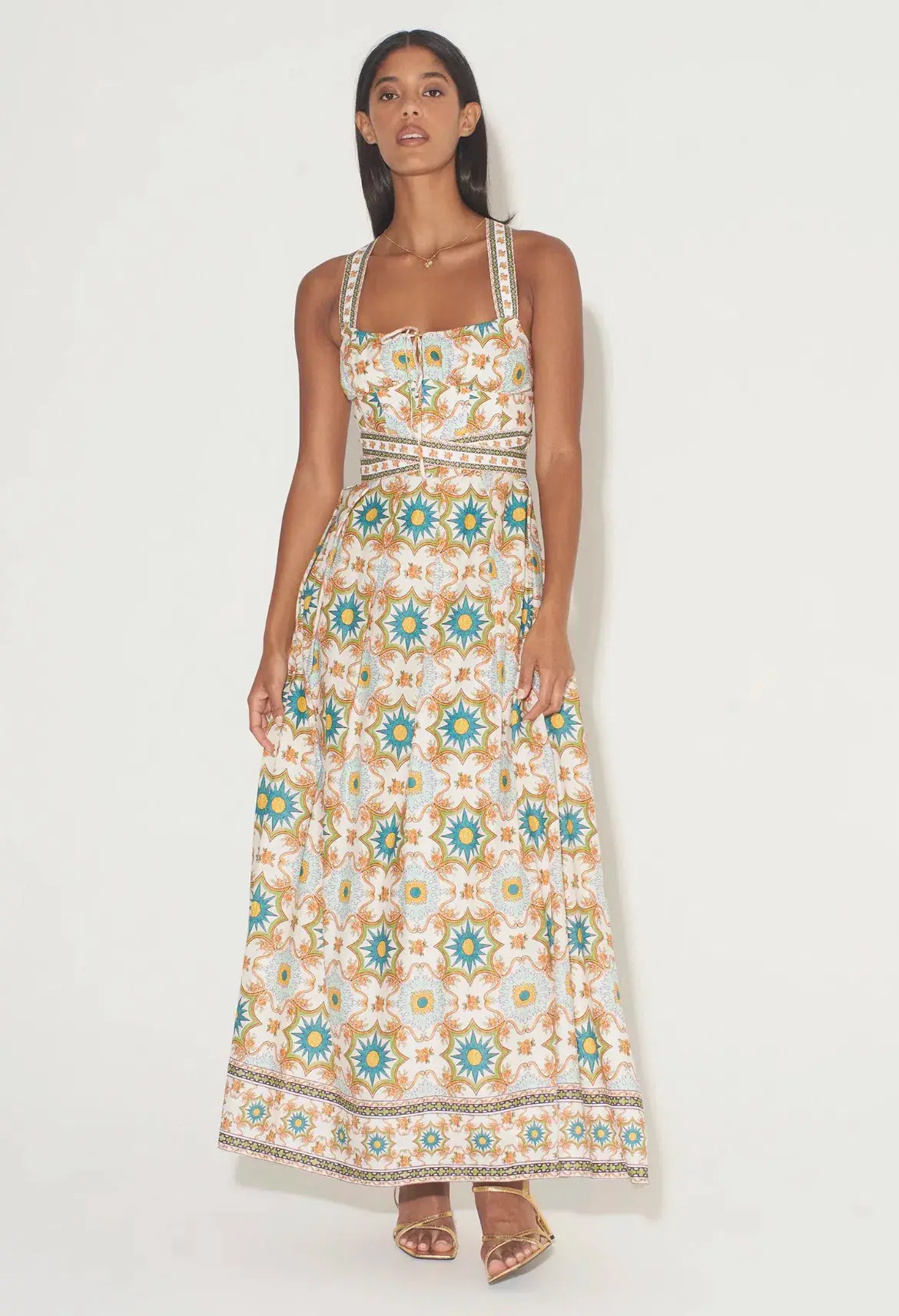 Hansen & Gretel Tulsa Mosaic Maxi Dress Print Size 8 - Image 1