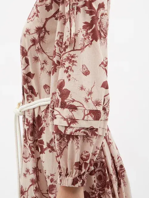 Alemais Heather Tie Shoulder Midi Dress Floral Size AU 6 - Image 4
