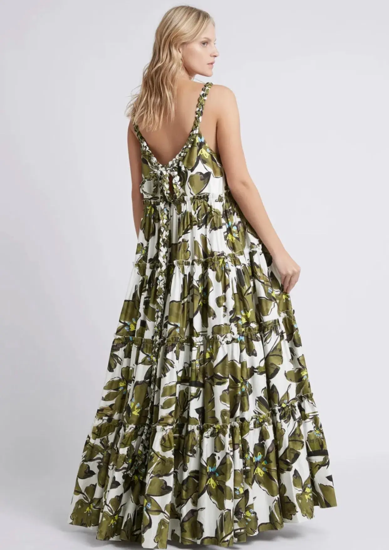 Aje Oasis Strap Maxi Dress Olive Leaf - Image 3