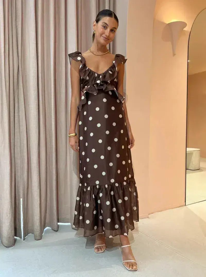 Sir the Label Vivi Frill Dress Marlon Polka Dot Size 8 - Image 1