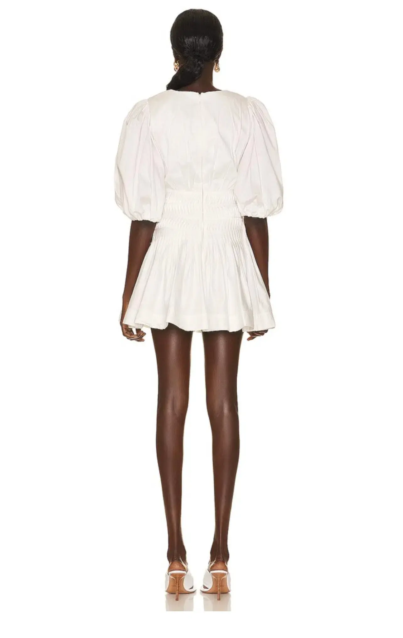 Aje Tidal Tucked Mini Dress Ivory Size 4 - Image 3