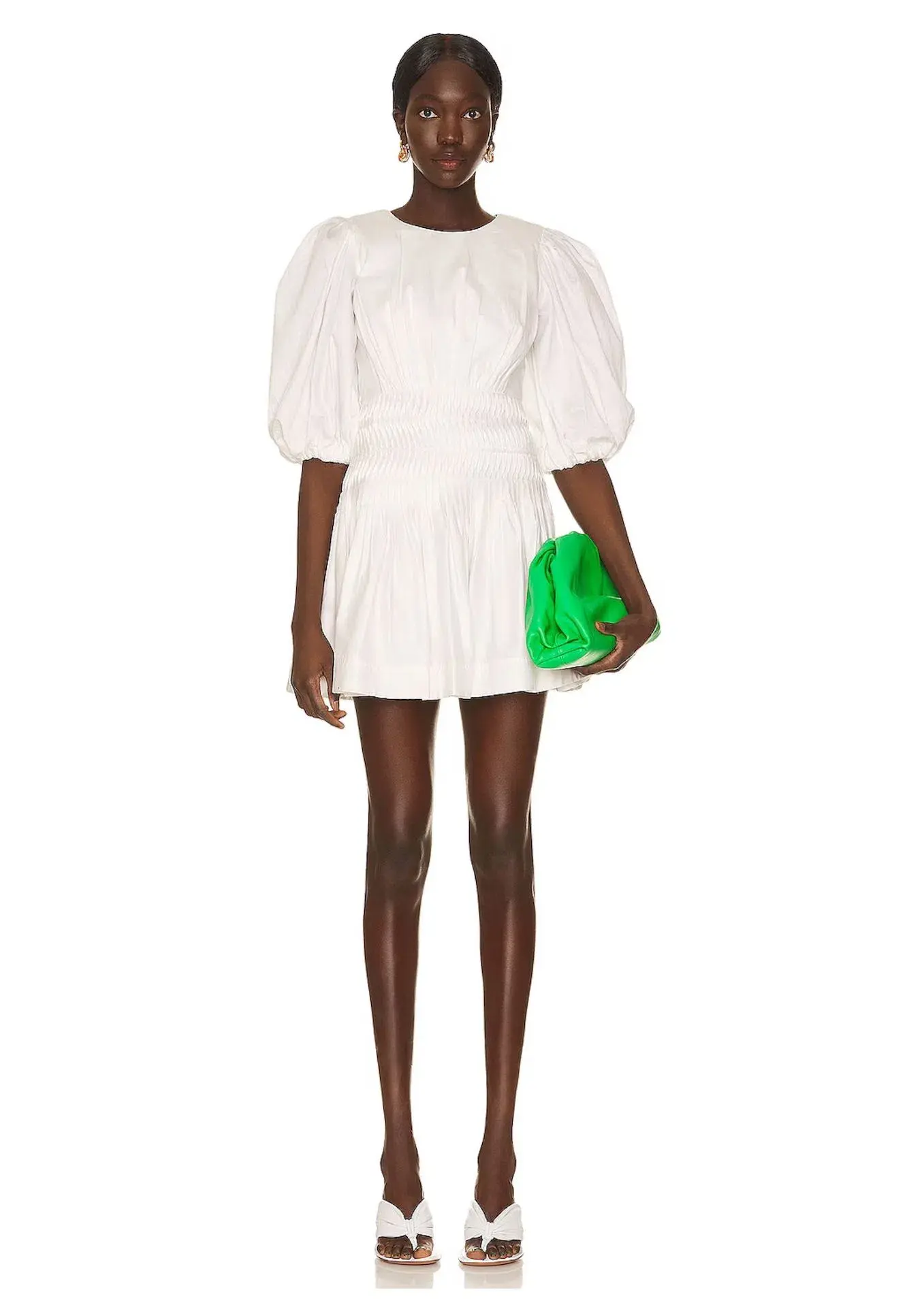Aje Tidal Tucked Mini Dress Ivory Size 4 - Image 1