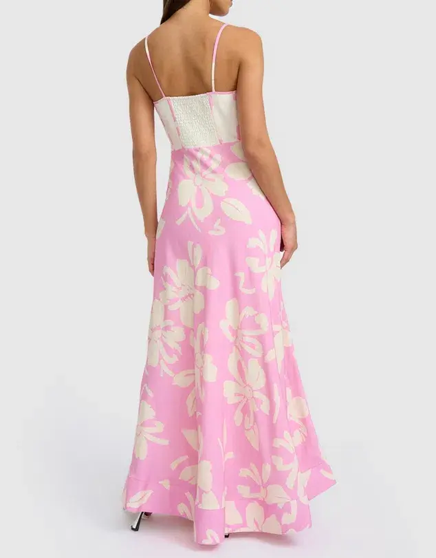 By Johnny Fia Floral Dress Pink Ivory Size 8 for rent on The Volte - main image