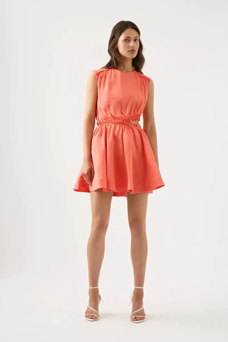 Aje Holly Cut Out Mini Dress Coral Size 8 - Image 1