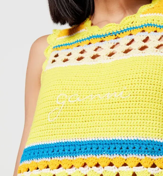 Ganni x Coggles Crocheted Mini Dress Multi Size S / AU 8 - Image 4
