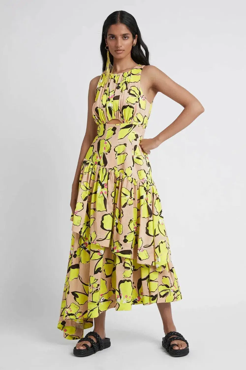Aje Pelicano Citrus Bloom Midi Dress Floral Size 8 - Image 1